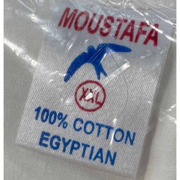 Moustafa Long Thobe Kaftan Size XXL Long Sleeve White Egyptian Cotton Breathable - Picture 4 of 6